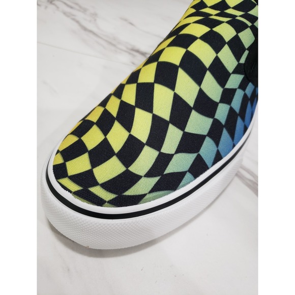 NEW NO BOX Ecko SLIP-ON Checkerboard Shoes‎ Size 9 psychedelic Tie Dye hippie - Picture 3 of 7